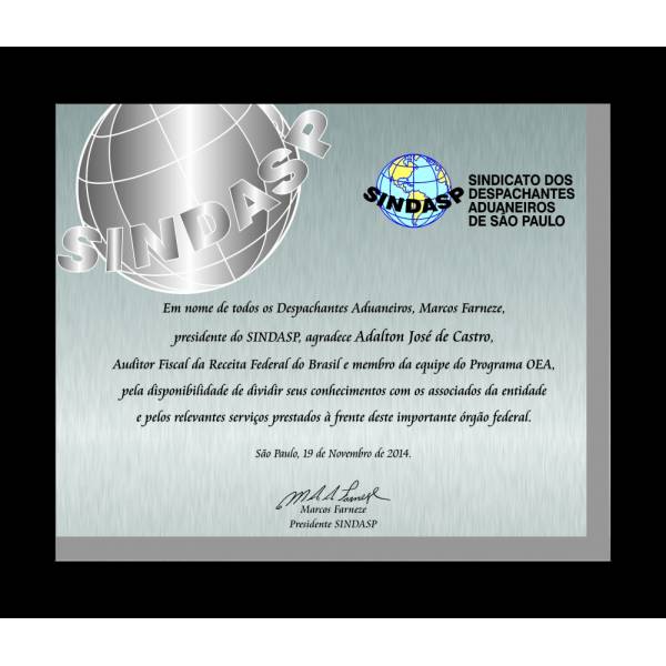 Placas de Inox no Parque Santa Edwiges - Placas para Homenagem